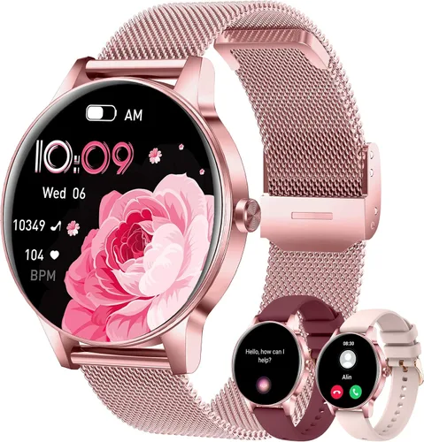 Vista 10 de Relojes inteligentes para hombres y mujeres (respuesta/hacer llamadas), pantalla HD de 1.27 pulgadas con monitor de frecuencia cardíaca/sueño, más