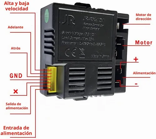 Vista 3 de JR-RX-12V JR1630RXS 2.4G Caja de Control Bluetooth Controlador Kit de conversión de placa de circuito para ruedas eléctricas, receptor remoto de 12