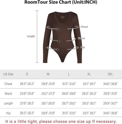Vista 2 de RoomTour Body de manga larga con cuello cuadrado para mujer