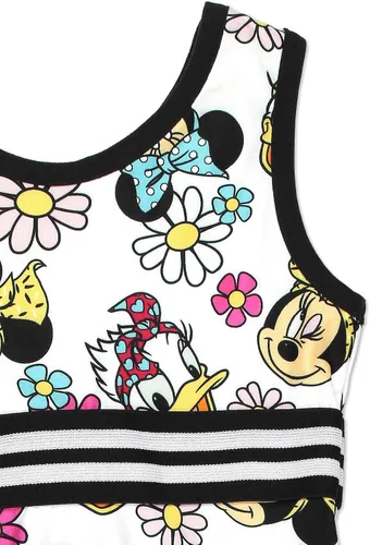 Vista 2 de Disney Minnie Mouse and Daisy Duck - Vestido sin mangas para niñas y niños pequeños, color blanconegromulticolor