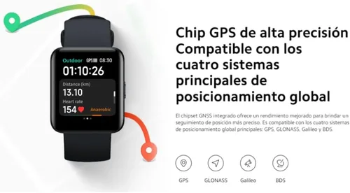 Vista 3 de XIAOMI Redmi Watch 2 Lite, más de 100 modos de fitness, pantalla táctil colorida de 1.55 pulgadas, resistencia al agua de 5 ATM, medición SPO₂