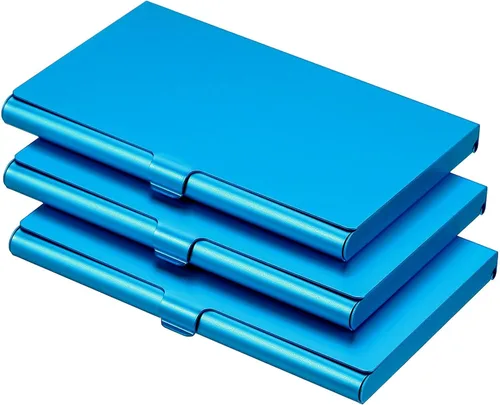 Vista 11 de PATIKIL Portatarjetas de visita, 3 piezas de aleación de aluminio, funda delgada para tarjetas de nombre para mujeres y hombres, color negro