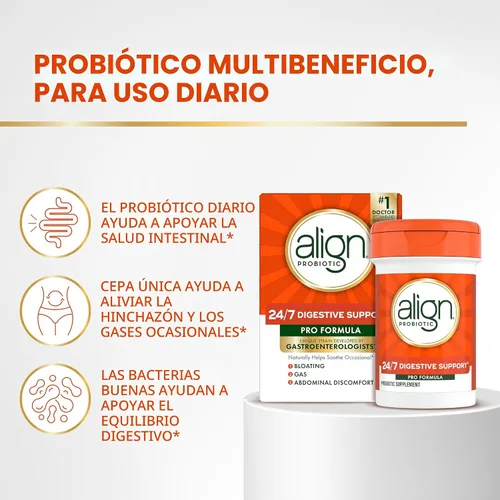 Vista 3 de Align Probiótico, Fórmula Pro, Probióticos para mujeres y hombres, Probióticos para la salud digestiva, Cápsulas de probióticos para hombres
