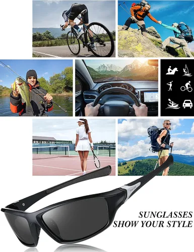 Vista 4 de Frienda Paquete de 6 lentes de sol deportivos polarizados para hombre multipack de ajuste sobre gafas de sol deportivas para hombre