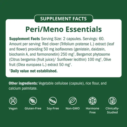 Vista 4 de Semaine Peri/Meno Essentials - 60 cápsulas veganas - clínicamente estudiadas para aliviar los sofocos, apoyar el estado de ánimo, restaurar