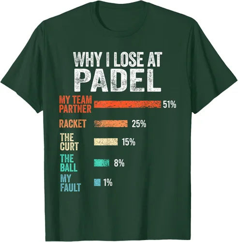 Vista 21 de Why I Lose at Padel Funny Game Padel Hombres Mujeres Camiseta de Padel