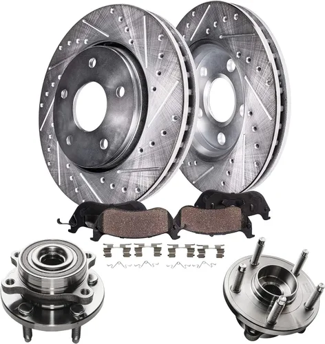 Vista 148 de Detroit Axle - Kit de suspensión delantera 4WD para Nissan Frontier Pathfinder Xterra, 2 cubos de rodamientos de ruedas, 2 brazos de control