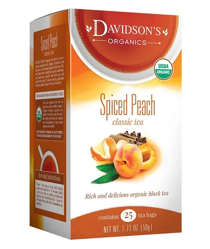 Vista 6 de Davidson's Organics, Melocotón especiado, 8 bolsas de té, paquete de 12