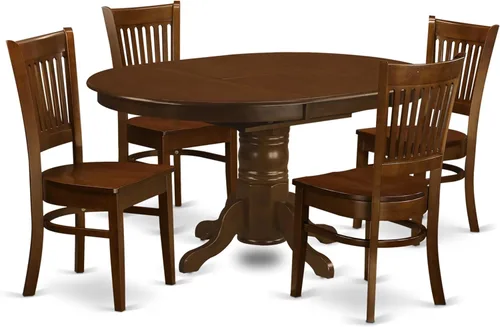 Vista 11 de East West Furniture KEVA7-ESP-W - Juego de comedor de 7 piezas compuesto por una mesa de comedor ovalada con hojas de mariposa y 6 sillas de asiento