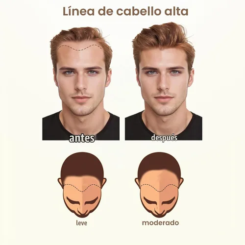 Vista 7 de Postizo frontal para hombres con pérdida de línea capilar Rubio