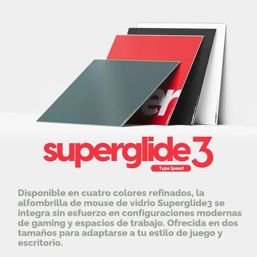 Vista 2 de Pulsar Gaming Gears Superglide Pad v3 Type-S - Alfombrilla de mouse para juegos de vidrio de silicato de aluminio, borde R suave, base de silicona