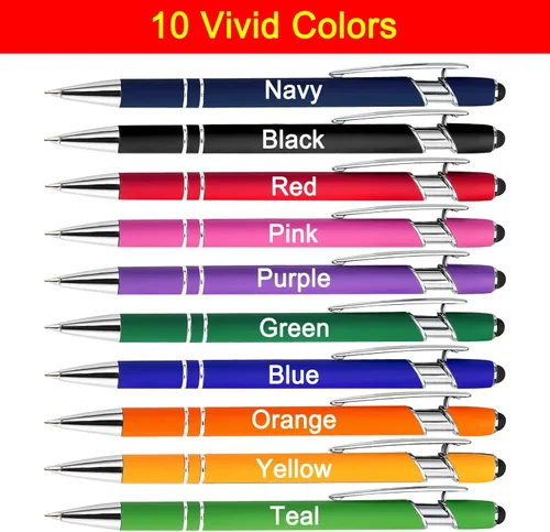 Vista 3 de Bolígrafos personalizados a granel, 10 bolígrafos personalizados con nombre, mensaje de texto, bolígrafo grabado personalizado con punta de lápiz