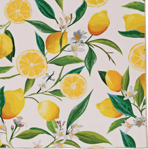 Vista 6 de Linon The Anywhere - Alfombra lavable Wesley marfil/amarillo, 5 x 7 pies Wesley Marfil y Amarillo