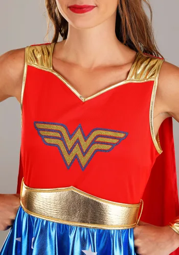 Vista 4 de Disfraz de Mujer Maravilla con Capa para Mujer Multicolor