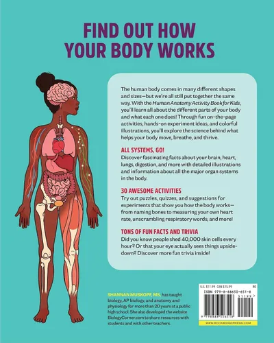 Vista 2 de Human Anatomy Activity Book for Kids Hands-on Learning for Grades 4-6