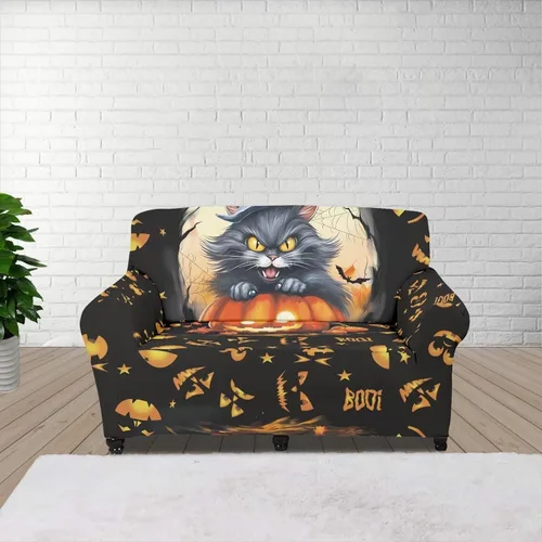 Vista 18 de Funda de sofá con diseño de árbol de bandera estadounidense para sofás y sofás, decoración navideña, funda antideslizante para sofá de 1 cojín
