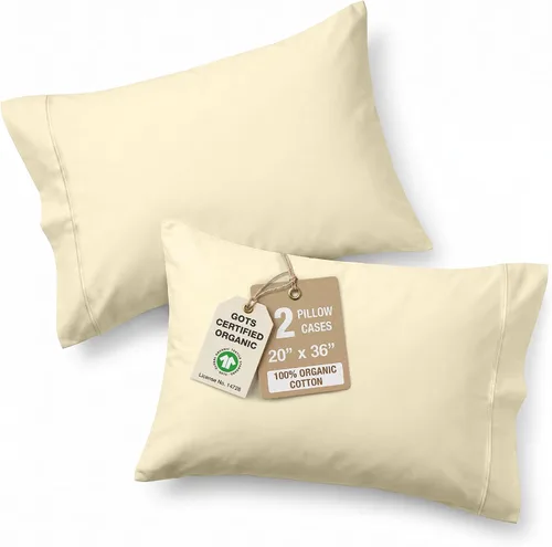 Vista 43 de Lane Linen - Juego de 2 fundas de almohada, 100% algodón orgánico, tamaño estándar, suaves, color blanco (20 x 26 pulgadas)