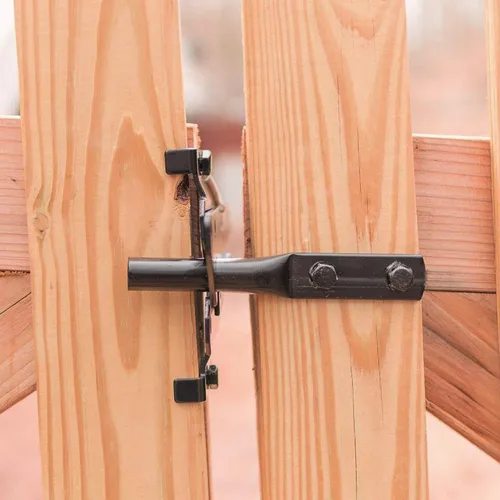 Vista 6 de JIAHOO Pestillo de puerta de montaje en poste para valla de madera, hardware de cierre automático resistente para puerta de piscina/jardín