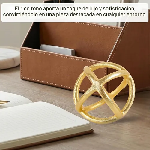 Vista 9 de Juego de 3 bolas decorativas, hechas a mano, de aluminio, decoración Oro envejecido