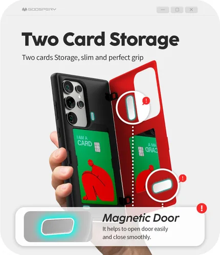Vista 80 de GOOSPERY Parachoques magnético para puerta compatible con Galaxy S9 Plus, tarjetero tipo billetera con cierre automático por iman, funda protectora