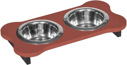 Vista 115 de Poly Lumber - Comedero doble de hueso mediano de 2 cuartos de galón, color negro