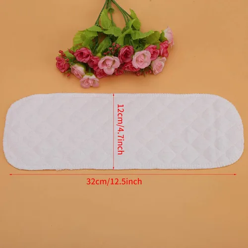 Vista 9 de Sonew Paquete de 10 forros de pañales de tela transpirable de algodón suave para bebés, insertos modernos para comodidad y absorción (3 capas)