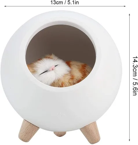 Vista 3 de Yosooo - Lámpara de mesa para gatos, para mascotas, con luz nocturna para gatos y mascotas