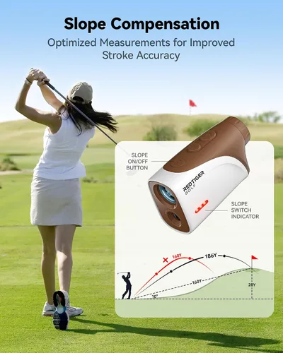 Vista 3 de REDTIGER Mini 1200-Yard Golf Range Finder with Slope & Pin-Lock Vibration IP65 Water Resistant, Magnetic Mount, 7X Magnification, Rechargeable