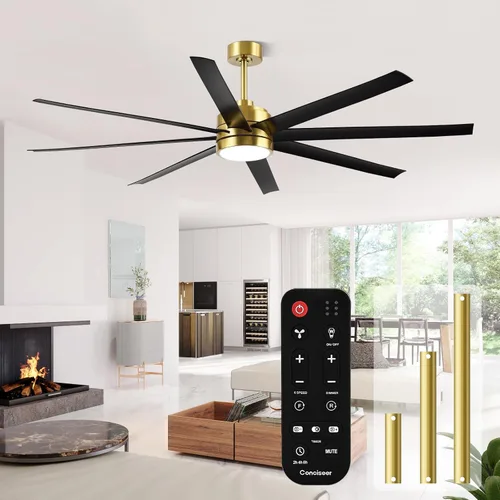 Vista 14 de Conciseer - Ventiladores de techo de 52 pulgadas con luces y control remoto para dormitorio, sala de estar, cocina, oficina, uso interior/exterior