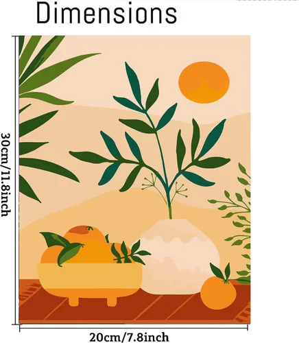 Vista 5 de cupmod Paquete de 6 kits de pintura por números para adultos principiantes, Número Boho Acrílico Fácil, DIY Números de Acuarela en Lienzo Sin Marco