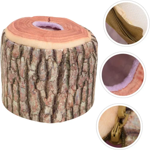 Vista 7 de COLLBATH Caja de pañuelos de árbol marrón claro, organizador de servilletas, soporte para pañuelos faciales para oficina en casa, contenedor