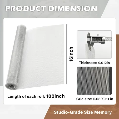 Vista 2 de CELSOL Rollo de malla de alambre para esculpir Pro de 16 x 100 pulgadas (rejilla ultra densa de 0.08 x 0.11), malla de aluminio resistente