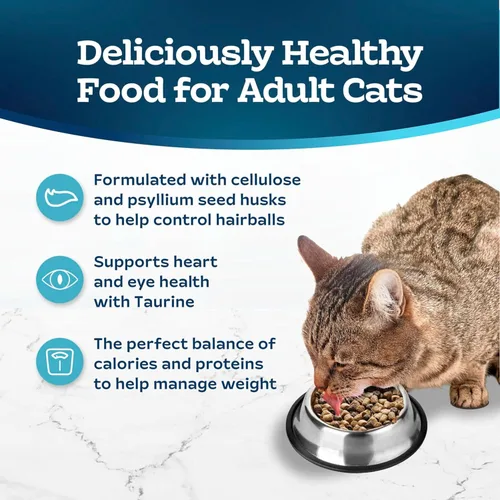 Vista 6 de Blue Buffalo Tastefuls Weight & Hairball Control Alimento seco natural para gatos adultos, bolsa resellable de 3 libras