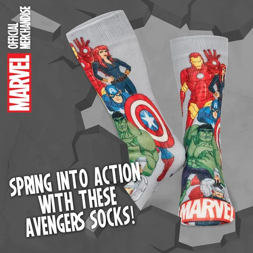 Vista 3 de Marvel Calcetines esponjosos, Calcetines para hombre, Pantera Negra Thor calcetines de punto cálido