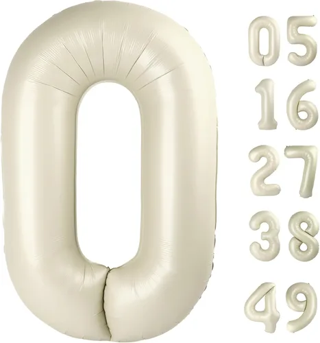 Vista 101 de Globo negro de 40 pulgadas con números del 0 al 9 (cero-nueve), globo de cumpleaños de gran tamaño, globo de helio de aluminio con números grandes