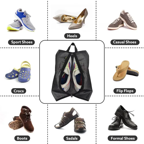 Vista 5 de Luvsusu Bolsas de zapatos esenciales de viaje, resistentes al agua, para hombres y mujeres, organizador portátil de almacenamiento de zapatos