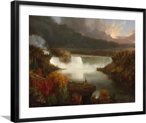 Vista 7 de ART.COM Lienzo enmarcado para pared, vista lejana de las cataratas del Niágara, 1830 por Thomas Cole, decoración escénica, 16 x 12 pulgadas, marco