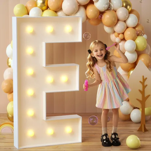 Vista 57 de imprsv Letras con luz para marquesina, letras de mosaico de 3 pies de alto con luz para decoración de baby shower, graduación, grandes