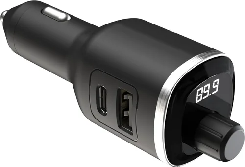 Vista 6 de Scosche Transmisor de radio FM Bluetooth para automóvil, kit manos libres con puertos de carga USB duales, cargador de coche USB A de 12 W + 20 W