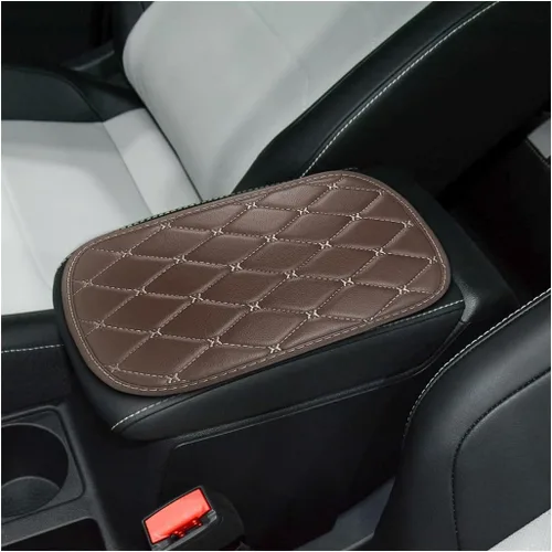 Vista 28 de 8sanlione - Tapete de almacenamiento para reposabrazos de automóvil, funda de cuero de fibra para consola central de automóvil, accesorios para Beige