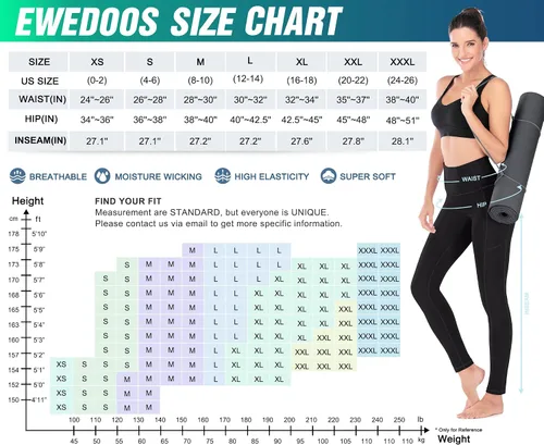 Vista 6 de Ewedoos - Pantalones deportivos de yoga para mujer con bolsillos leggings con bolsillos, de tiro alto, con control de abdomen, que no transparentan