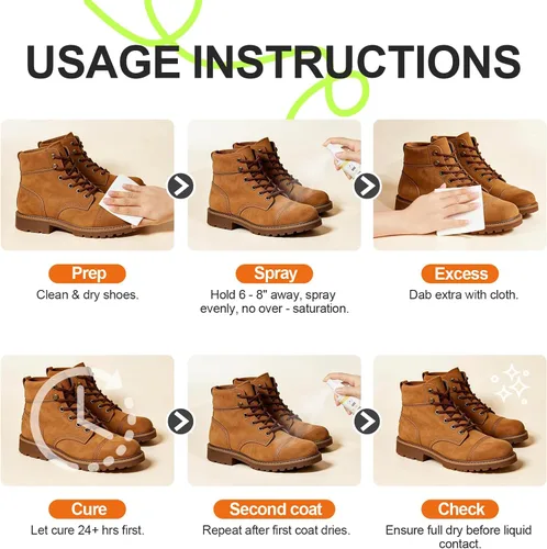 Vista 8 de Suede Protector Spray for Shoes: Waterproof and Stain Repellent, Long-Lasting Protection for Boot, Jacket, Bag, Hat