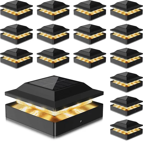 Vista 15 de Luces solares para postes de madera y vinilo de 4 x 4, paquete de 2 Negro