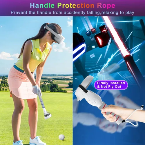 Vista 8 de Saqico Head Strap & 2 in 1 Long Arms & Handle Attachments Compatible with Oculus Quest 2 & Hand Controllers