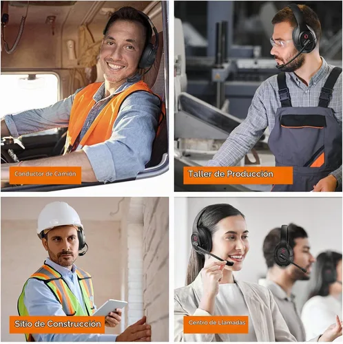 Vista 8 de EKSA Auriculares Bluetooth mejorados para camionero con micrófono ENC, alcance inalámbrico de 99 pies y tiempo de conversación de 30 horas