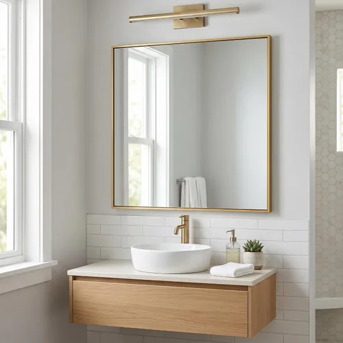 Vista 27 de BEAUTYPEAK Espejo de pared rectangular dorado de 24 x 36 pulgadas con marco de metal, se cuelga horizontal o vertical para sala de estar