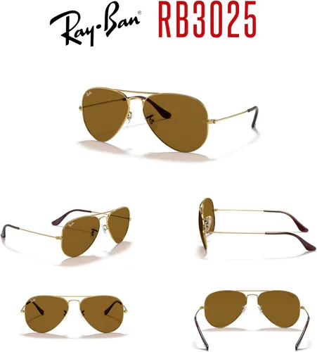 Vista 78 de Ray-Ban RB3025 - Lentes de sol de aviador de metal para hombre y mujer + paquete con kit de cuidado de gafas iWear de diseñador