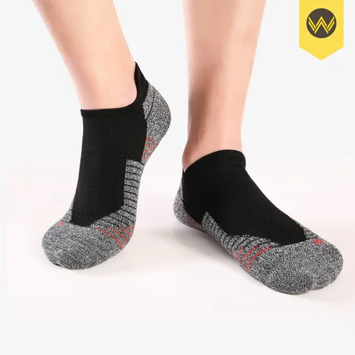 Vista 6 de WANDER Calcetines deportivos para correr para hombre, 7 pares de calcetines gruesos acolchados para hombre, calcetines deportivos de corte bajo
