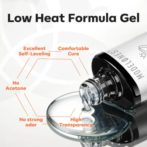 Vista 3 de modelones Capa base de gel U V, capa base pelable de secado rápido para esmalte de uñas de gel, protección suave para uñas finas y débiles, 0.3 fl oz
