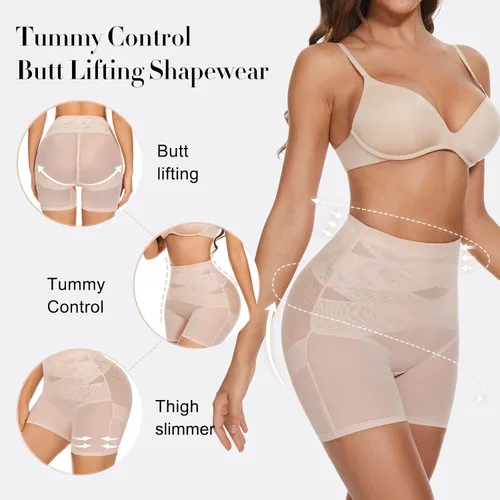 Vista 3 de YADIFEN Faja moldeadora para mujer, con control de abdomen, pantalones cortos moldeadores para debajo del vestido, adelgazantes de muslos, cintura
